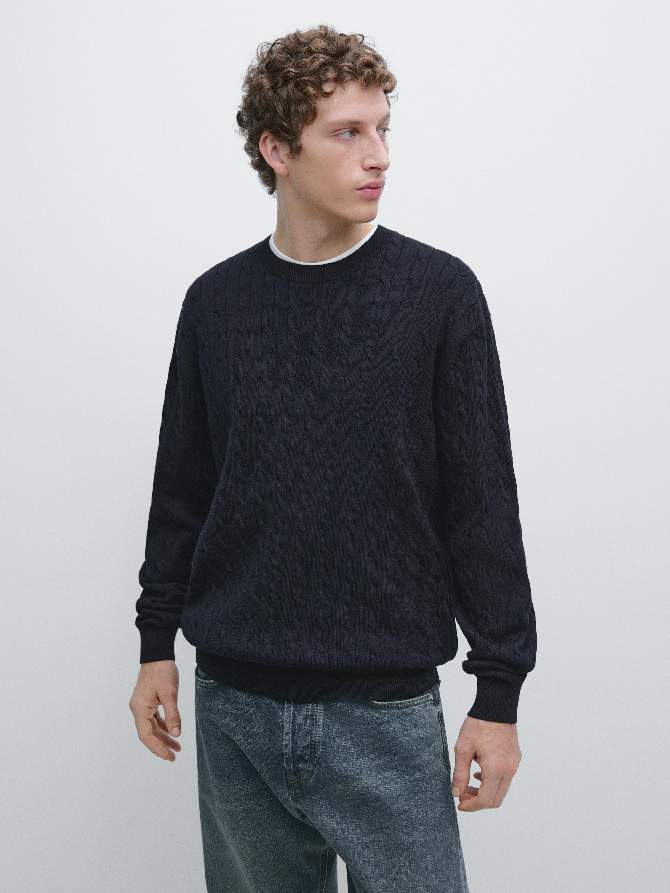 100% cotton cable-knit sweater